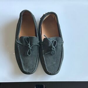 Elegant Dark Green Suede Loafers for Men